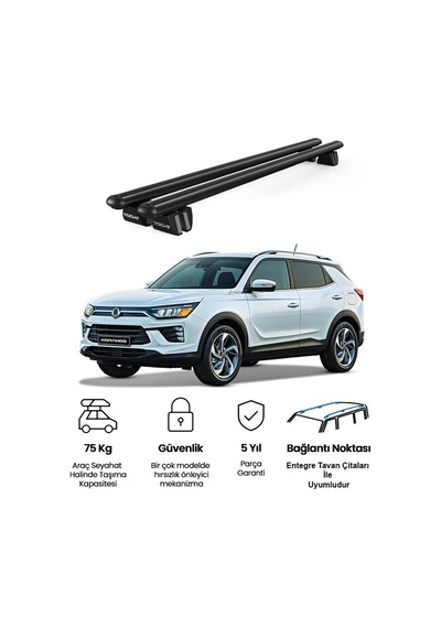 Pençe Ssangyong Korando Ara Atkı 2019 Ve Sonrası Uyumlu Siyah Ara Atkı Port Bagaj Tavan Barı