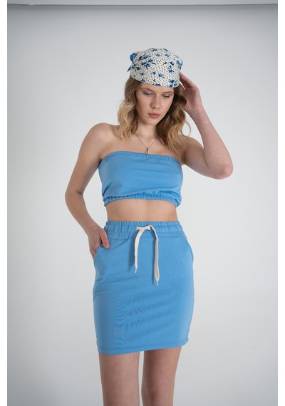 Holly Lolly Straplez Crop Toa Büstiyer Mavi