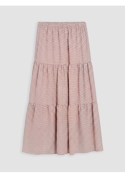 Lcwaıkıkı Classic Pembe Beli Lastikli Ekose Katkat Etek
