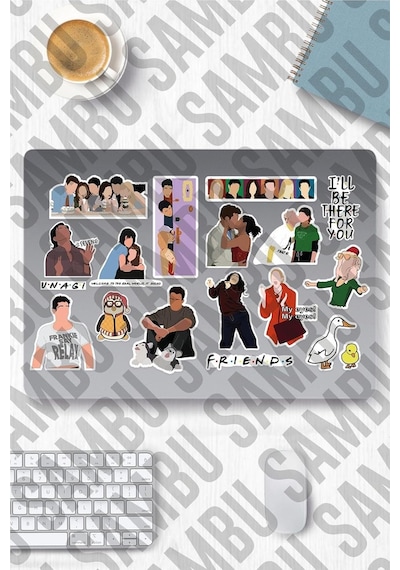 Lexroo Friends Temalı Sticker Etiket Seti 2 - Laptop Notebook Telefon