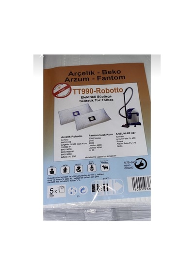 Beko Uyumlu Arzum Tt990 S7610 Ar427 Arrivato 10adet Toz Bez Torba