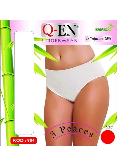 Q-En Bambu Bayan Slip Yüksek Bel 3'Lü 904