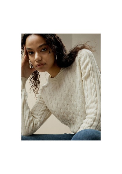 Youknitwear You Rio Bisiklet Yaka Kadın Kazak Beyaz