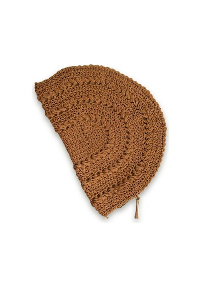 Lento Design El Örgüsü Pamuk Makrome Clutch Çanta Bohem Yarım Ay Tasarım, El Yapımı Şık Portföy Bej