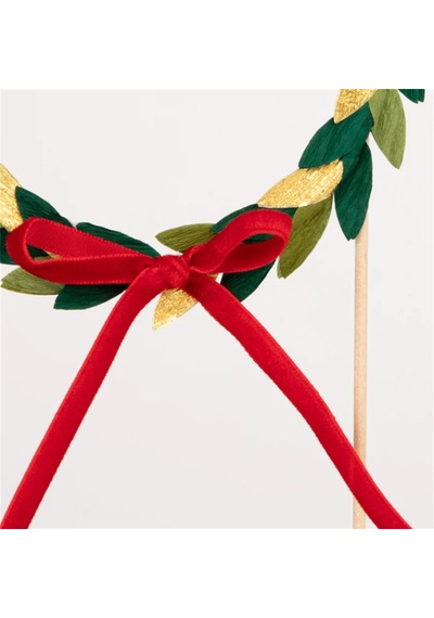 Meri Meri - Paper Wreath Cake Topper - Kağıt Çelenkli Pasta Süsü Tüm Yaşlar