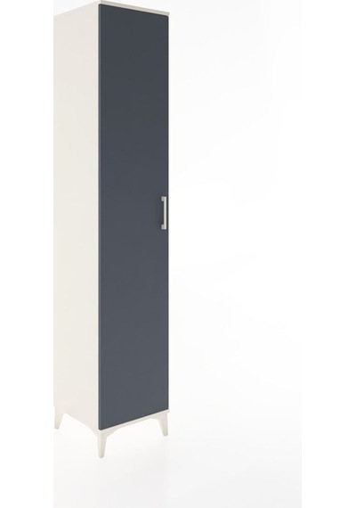 Hyperion Dolap 4 Raflı 2 Çekmeceli Tek Kapaklı 44x44x221 Antrasit-aytaşı Aytası