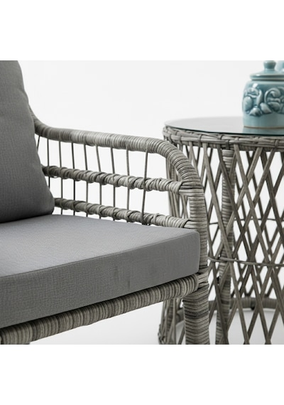 Capri Swing Pisa Tekli Rattan Bahçe Balkon Oturma Grubu Gri 700