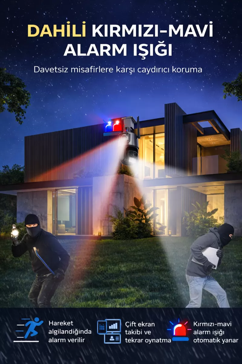 Xpro 1 Kamera 2 Lens Kablosuz Wifi Güvenlik Kamerası Seti Nvr Kayıt Cihazı Gece Görüşlü Ip Kamera Seti 08822067