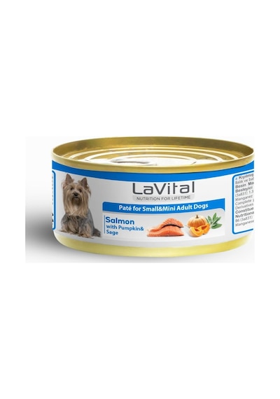 Lavital Gold Somonlu, Balkabaklı Ve Adaçaylı Mini Irk Yetişkin Köpek Konservesi 85 Gr