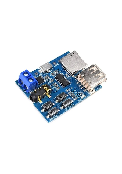 Tf Kart Ve Usb Flash Disk Girişli Oynatıcı Modül Mp3 Formatı Uyumlu