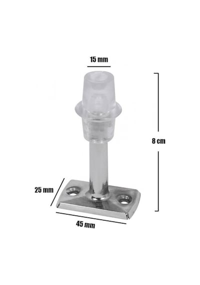 Kapı Stoperi Kapı Tamponu 8 Cm Krom 4'Lü