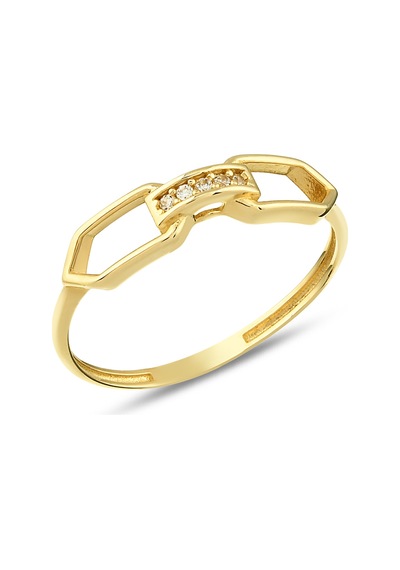 Debora Jewelry 14 Ayar Altın Zincir Model Zirkon Taşlı Yüzük