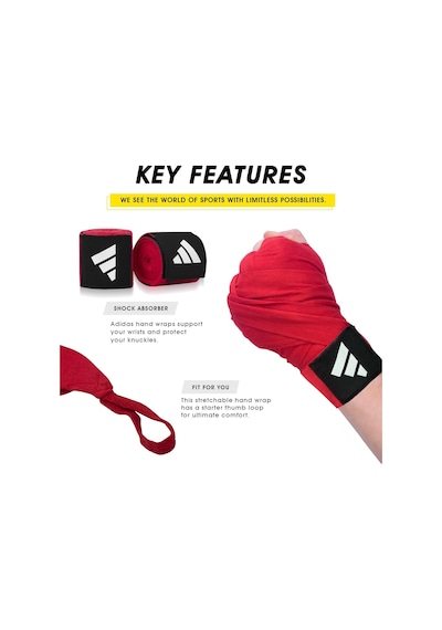 Adidas Boxing Crepe Bandaj Kırmızı Çok Renkli