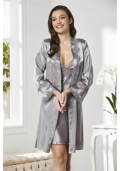 Pierre Cardin 6'Lı Kaplı Midi Gecelik Sabahlık Set 6965 Royal (546980911)