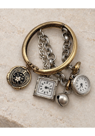 Zamanın Hazinesi Zra Muadili Vintage Saat Figürlü Çift Renk Zincir Detaylı Kadın Kelepçe Bileklik - 16,5 - 18 Cm 60 Renkli Zamanın Hazinesi Zra Muadili Vintage Saat Figürlü Çift Renk Zincir Detaylı Kadın Kelepçe Bileklik - 16,5 - 18 Cm 60 Renkli