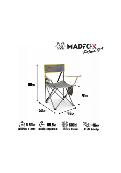 Madfox Trekmate Strap Katlanır Outdoor Koltuk Çok Renkli