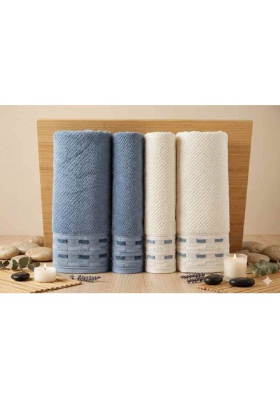 Sculpted Koyu Mavi-krem Best Set Hamam Takımı