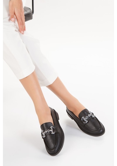 Dakota Kadın Loafer Makosen Casual Tokalı Günlük Ayakkabı Siyah