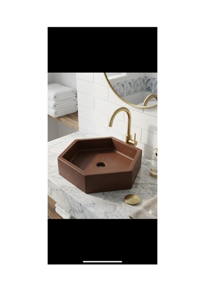 Lavabo Tezgah Üstü Lavabo Banyo Tuvalet Lavabosu Kahverengi Açık Koyu Kahverengi Açık Koyu