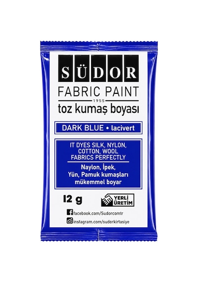 Kumaş Boyası Toz 12 Gr 1 Adet Südor Toz Kumaş Boyası Kot Pantalon Gömlek Tişört Tekstil Kumaş Boyası 1 Adet Lacivert