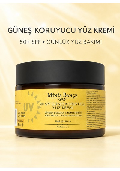 Minia Bahçe Makyaj Altına Uygun Beyaz İz Bırakmayan Güneş Koruyucu Yüz ve Vücut Kremi SPF50 50 ML