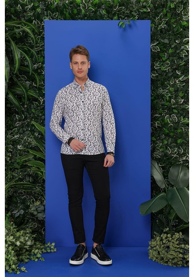 Efor G 1546 Slim Fit Beyaz Klasik Gömlek Beyaz