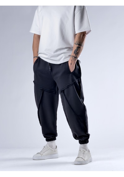 Cocopelli Dikiş Detaylı Siyah Erkek Jogger Pantolon Coc2772 Siyah