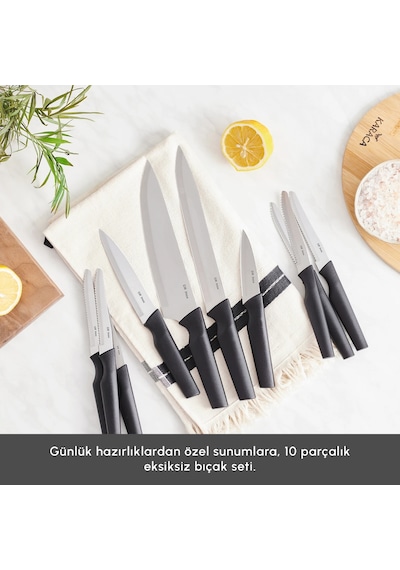 Dr. Inox Bundle 10 Parça Bıçak Seti Siyah