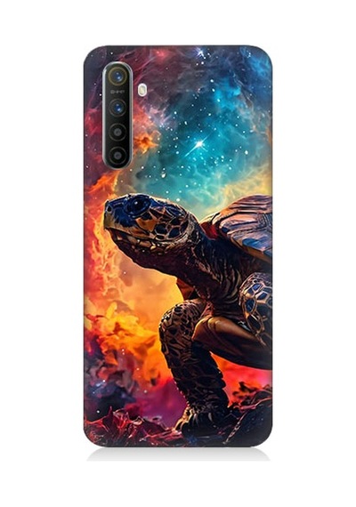 Realme X2 Uyumlu Galaktik Kaplumbağa Desenli Silikon Kılıf
