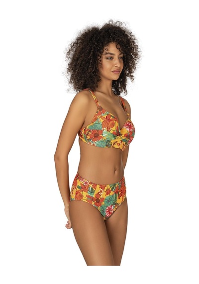 Endeep Kadın Büyük Beden Destekli Büzgü Detaylı Çiçek Desenli Bikini Takımı-turuncu-yeşil Endeep Kadın Büyük Beden Destekli Büzgü Detaylı Çiçek Desenli Bikini Takımı-turuncu-yeşil