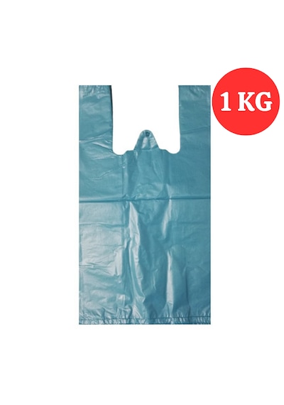 Kalın Mavi Poşet 30x60 Cm Büyük Boy 1 Kg Hışır Atlet Poşet Market Manav Poşeti Çöp Poşeti