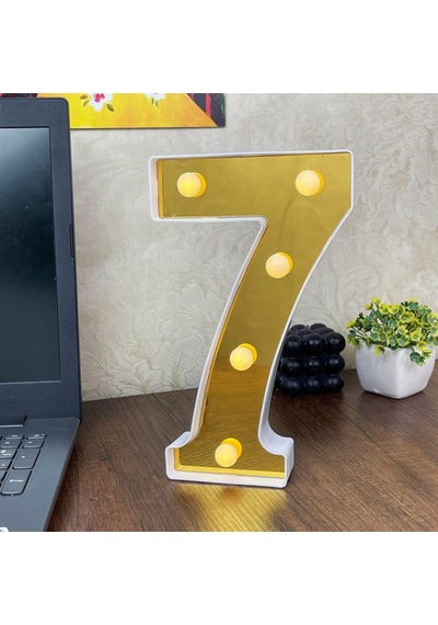 Dekoratif Led Işıklı 3D 7 Rakamı Büyük Boy Organizasyon Doğum Günü Kutlama