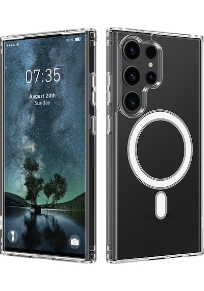Teleplus Samsung Galaxy Uyumlu S23 Ultra Kılıf Embos Magnetic Acrylic Tpu Kapak