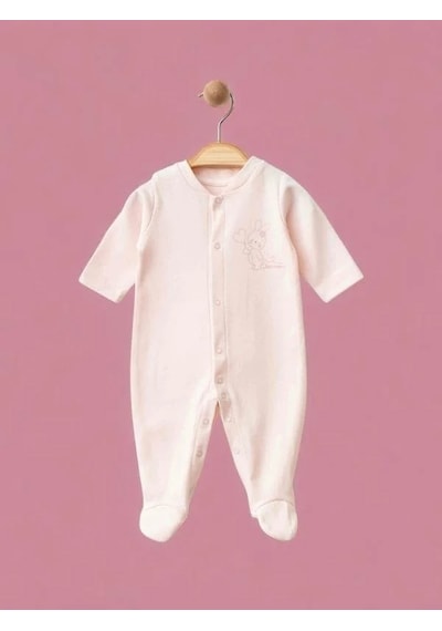 Zekids Kız Bebek Tulum Body Şapka Organik 3 Lü Set-15473 Pembe