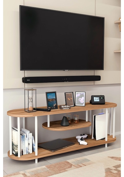 Modern Tv Ünitesi Ahşap Raflı 2 Katlı Televizyon Sehpası Minimalist,dayanıklı, Tv Standı Beyaz Demir Atlantik Çam Modern Tv Ünitesi Ahşap Raflı 2 Katlı Televizyon Sehpası Minimalist,dayanıklı, Tv Standı Beyaz Demir Atlantik Çam