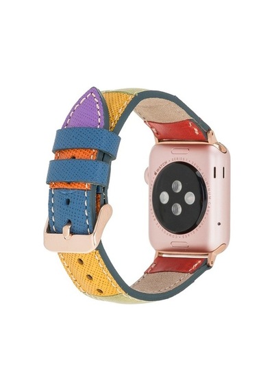 Bouletta Apple Watch Uyumlu Deri Kordon 42-44-45Mm Gökkuşağı