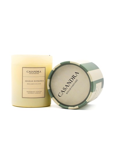 Casandra Aegean Euphoria Soya Mum Bergamot & Incir & Ud Kokulu Dekoratif Aromaterapi Mum Çok Renkli
