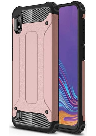 Noktaks - Galaxy Uyumlu A10 Uyumlu - Kılıf Çift Katman Zırh Tank Crash Military Kapak - Rose Gold - T7953 Rose Gold