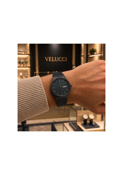 Velucci Geci Silikon Kordon Unisex Kol Saati Lacivert Kadran Takvimli Analog