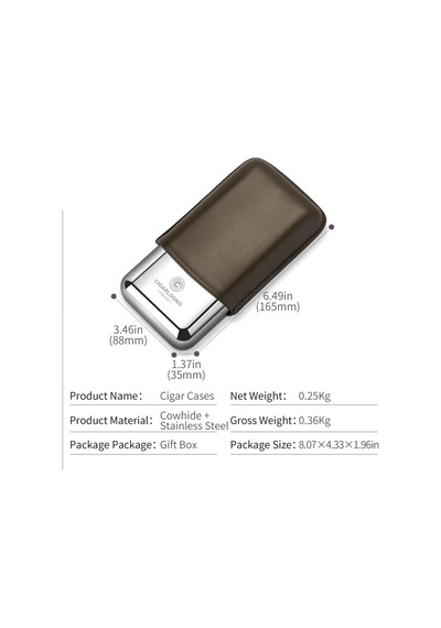 Cigarloong Metal Deri Puro Kılıfı 3'lü Vizon 60ring
