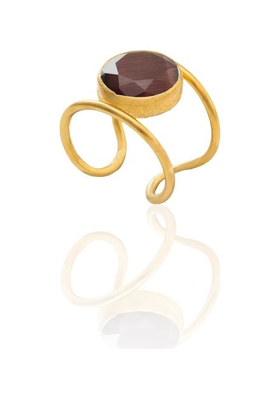 Kadir Jewellery 22 Ayar Altın Kaplama Kadın Zirkon Taşlı Yüzük Kuru Erik