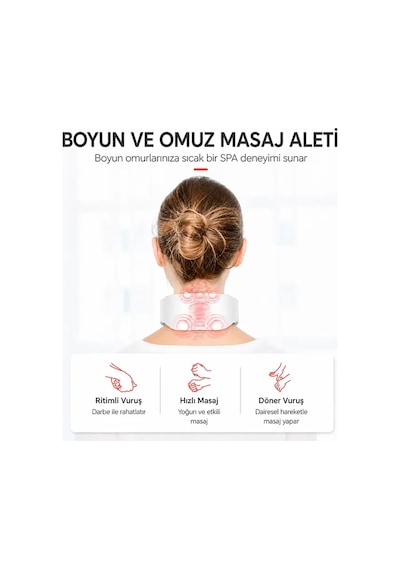 Ezere Neckrelief Pro Ultrasonik Dalgalı Ve Isıtmalı Rahatlatıcı Boyun Masaj Aleti- 5775