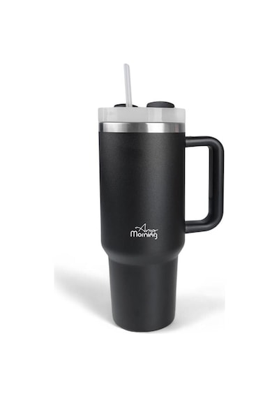 Any Morning Vaha 1200 Ml Üç Kademe Çevirmeli Kapaklı Çift Katman Çelik Termos Mug Siyah Sı2440217 Siyah