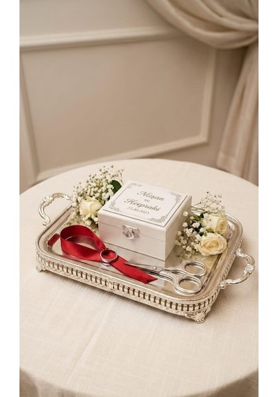 Taksun Söz Ve Nişan Makası 13 Cm - Paslanmaz Çelik Vintage Tasarım Nakış Ve El İşi Makası - Lüks Gümüş Ren