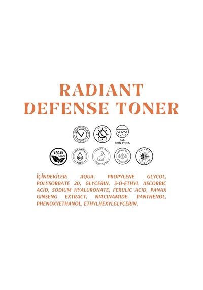 C Vitamini & Ferulik Asit Içeren Antioksidan Cilt Tonu Eşitleyici Toner - Radiant Defense Toner