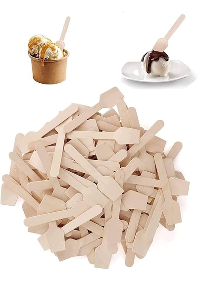 Şeylişeyler - Ahşap Dondurma Ve Tatlı Kaşığı 100'lü 10 Paket