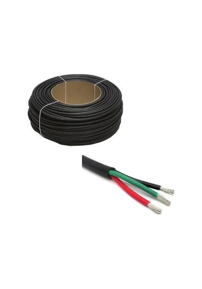3X2,5Mm Marin Tesisat Kablosu Siyah Yuvarlak - Kalaylı Kablo Siyah