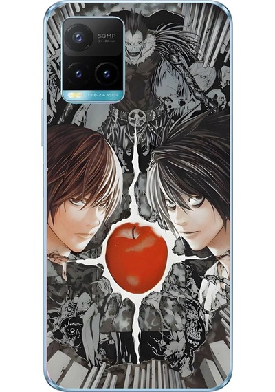 Vivo Y21s/y33s/y32 Uyumlu Death Note Kapak Tasarımlı Baskılı Silikon Kılıf Renkli