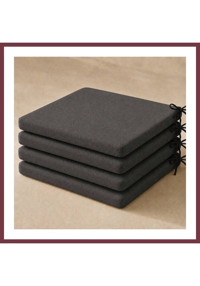 Storeşahin 4 Lü Düz Bağcıklı Sandalye Minderi 40 40 4 Cm Koyu Gri 40 40 4 Cm 4 Adet Shn0720