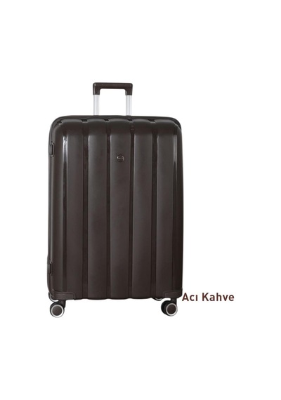 Mçs Bavul Büyük Ve Orta 2li Set Silikon Valiz V305 Acıkahve Kahverengi